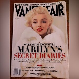 Vanity Fair Cover Featuring Marilyn Monroe in White Fur with Red Lips
